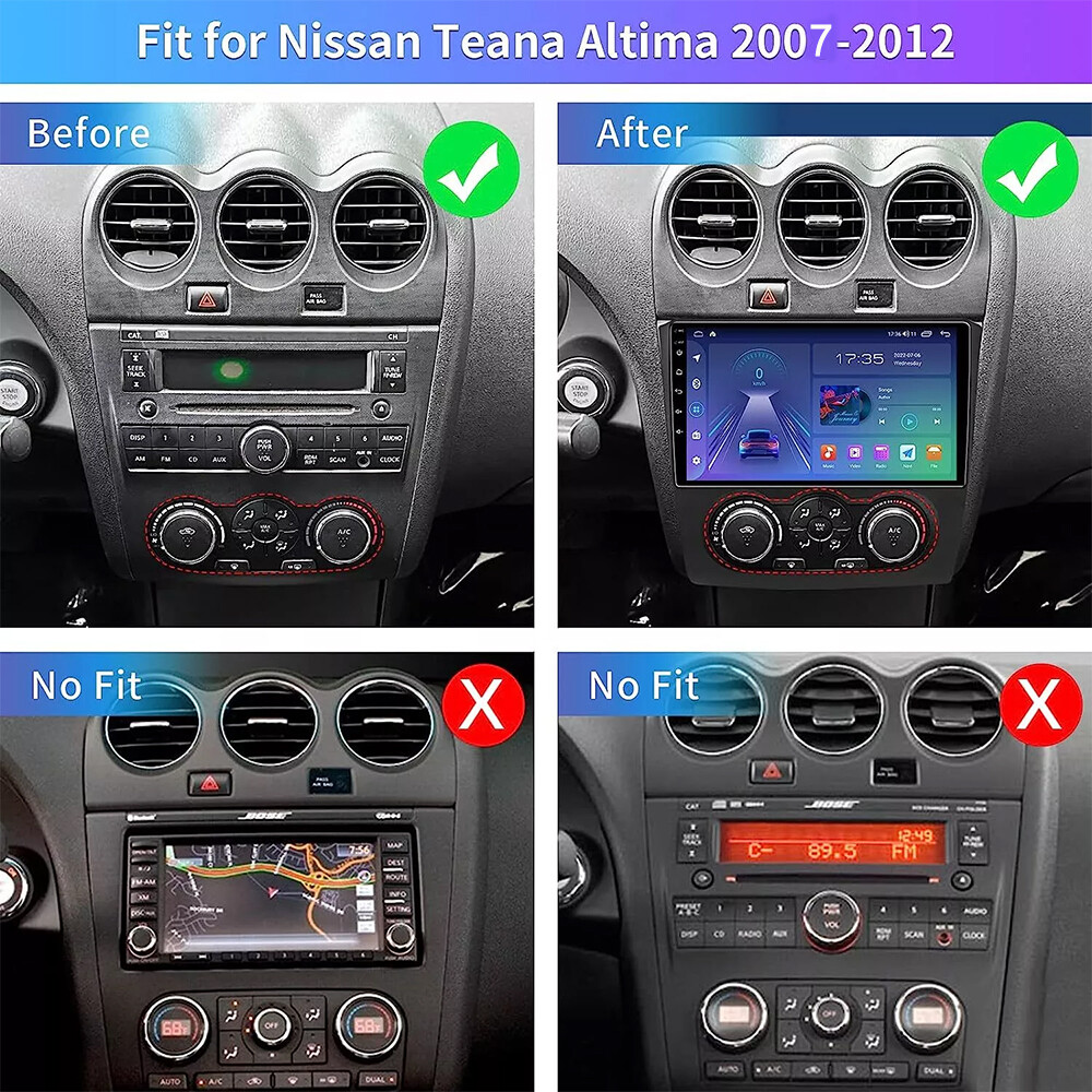 For Nissan Altima Teana 2008-2012 9″Car Stereo Apple Carplay Radio GPS Navi DSP