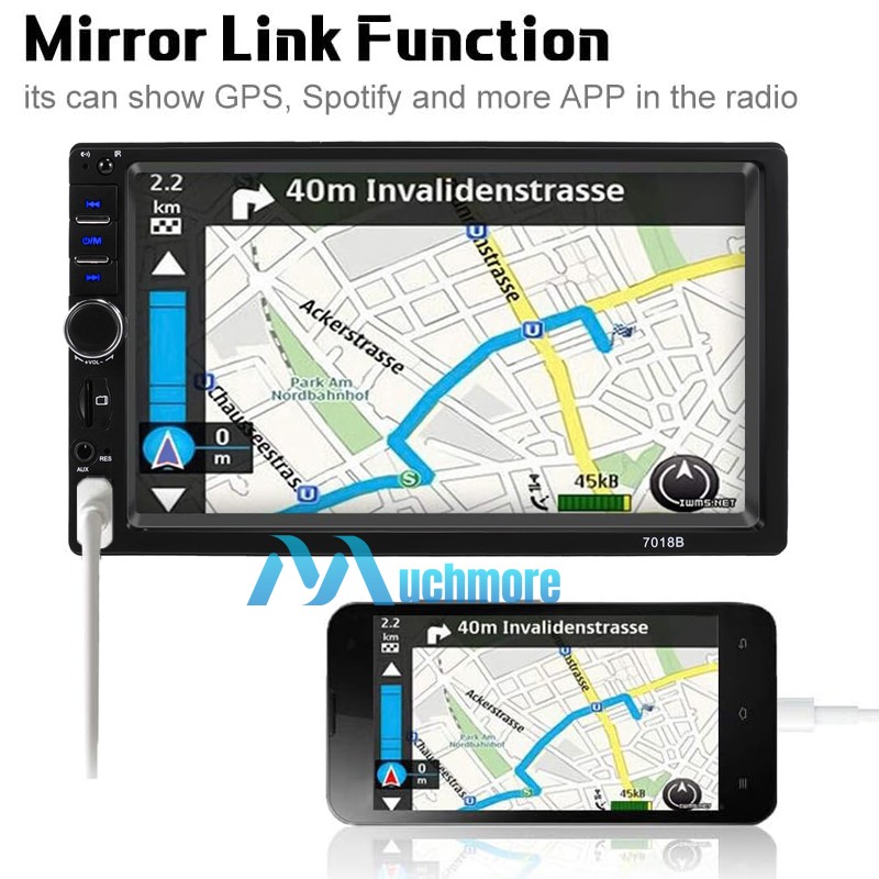 Double 2 Din Car Stereo Radio IOS/Android USB MP5 Player BT Touch Screen 7″+Cam