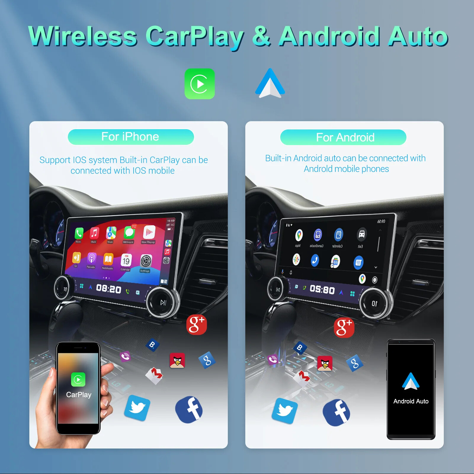 10.1 Inch Double-knob DSP RDS Car Play Radio Stereo DVD Multimedia Player