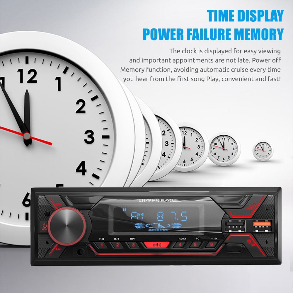 Single DIN Carplay Car Stereo Bluetooth Radio FM USB SD In-Dash Player AUX-in SD