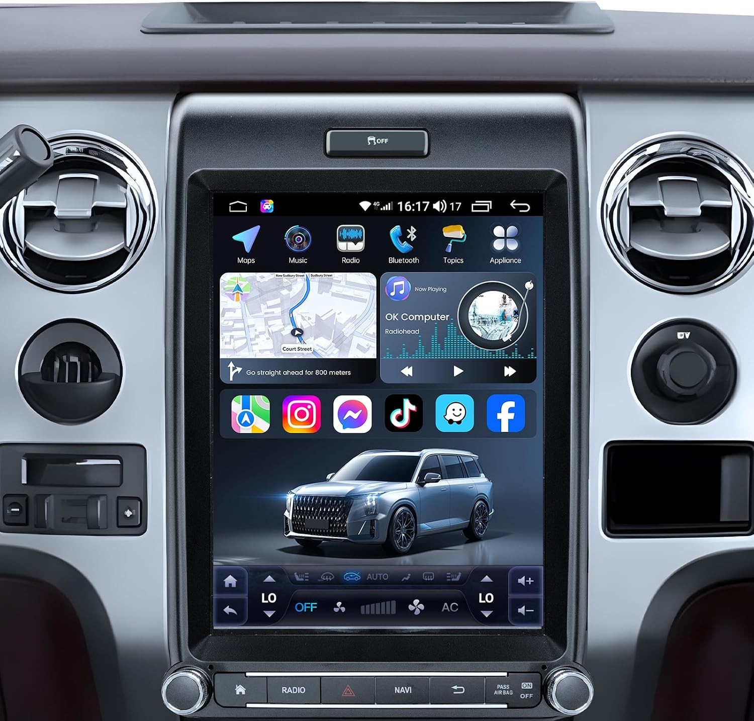 8Core 4+64G Android13 Car Stereo Radio CarPlay GPS Navi For 2013 2014 Ford F150