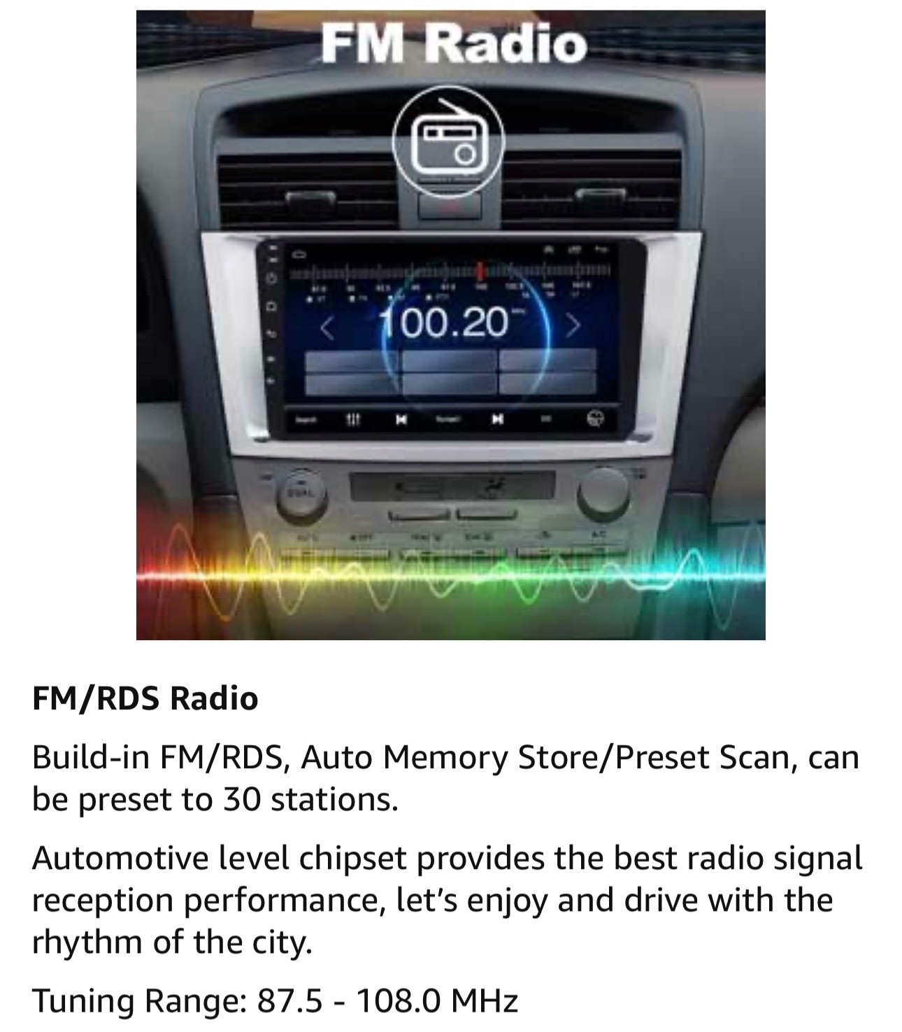 Car Radio Stereo for Toyota Camry 2006-2011 Carplay&Android Auto&Mirrolink, SWC