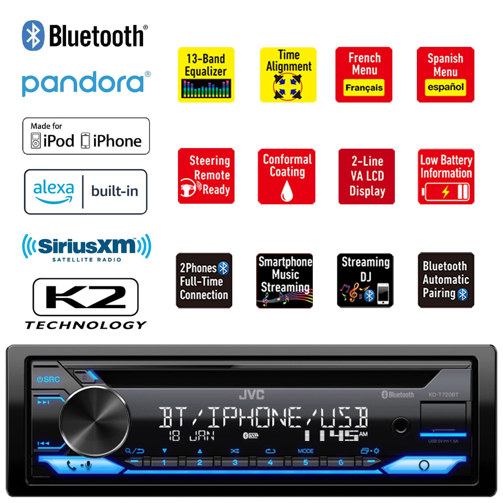 Pioneer MVH-85UB Single DIN Radio Stereo USB/AUX MP3 Digital Media Receiver