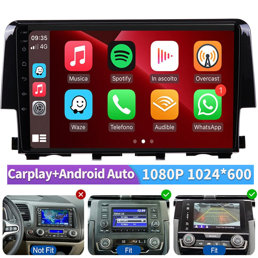 Apple CarPlay Car Radio Stereo For 2016-2020 Honda Civic GPS WiFi BT Android 15