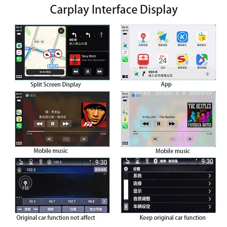 Wirelss carplay For Jeep Grand Cherokee Liberty 14-22 Compass 17-21 Dodge RAM 14