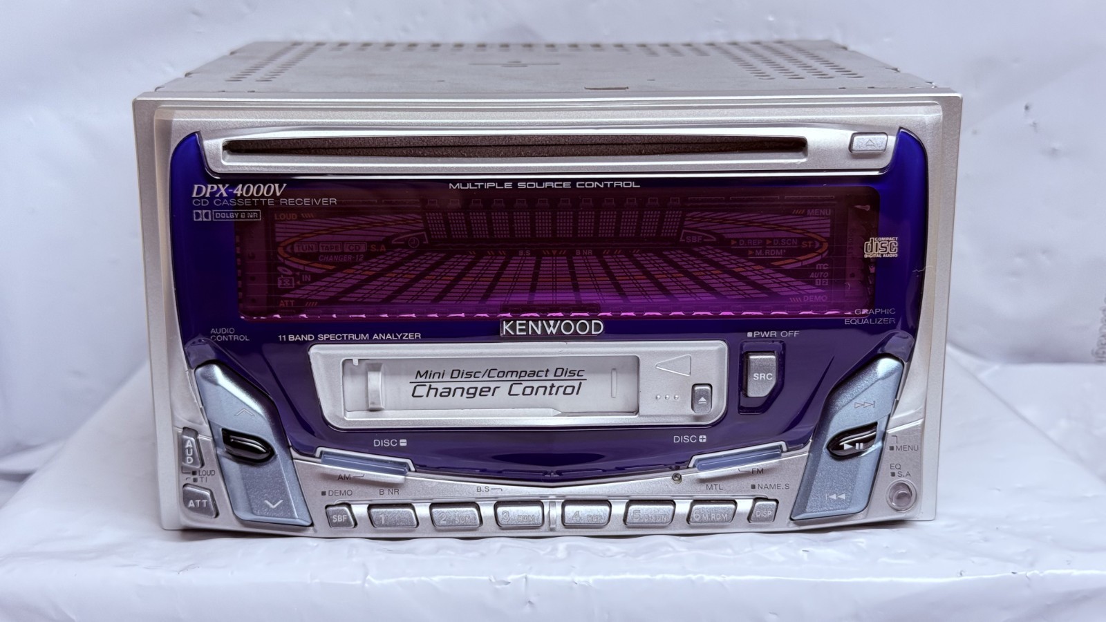 KENWOOD DPX-4000V 2DIN CD Cassette Car Stereo w/ External Bluetooth Japan Tested
