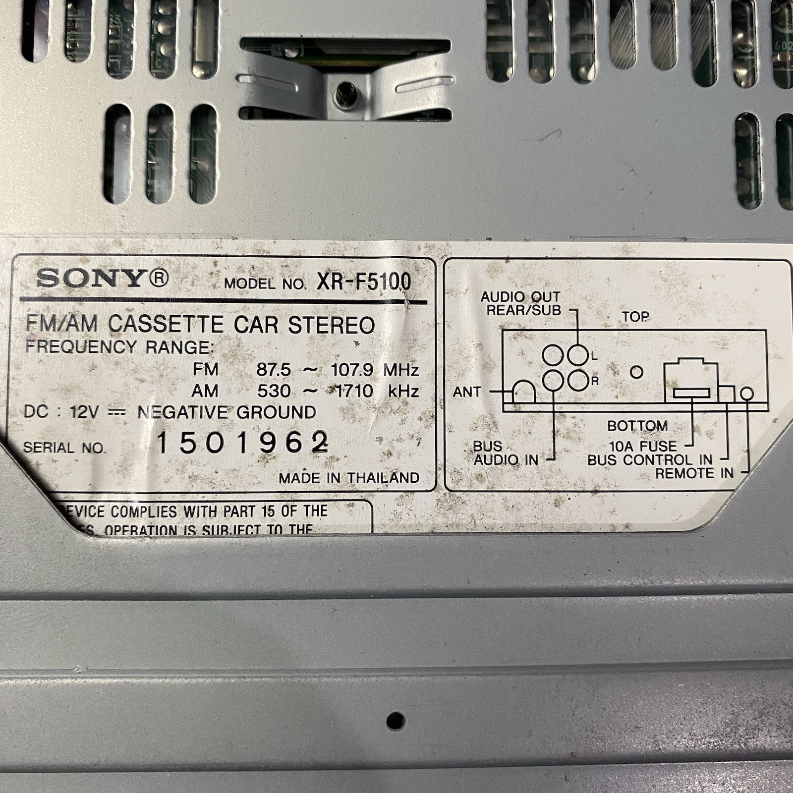 Sony Xplod XR-F5100 FM/AM Cassette Car Audio Stereo W/ Remote & Detachable Face
