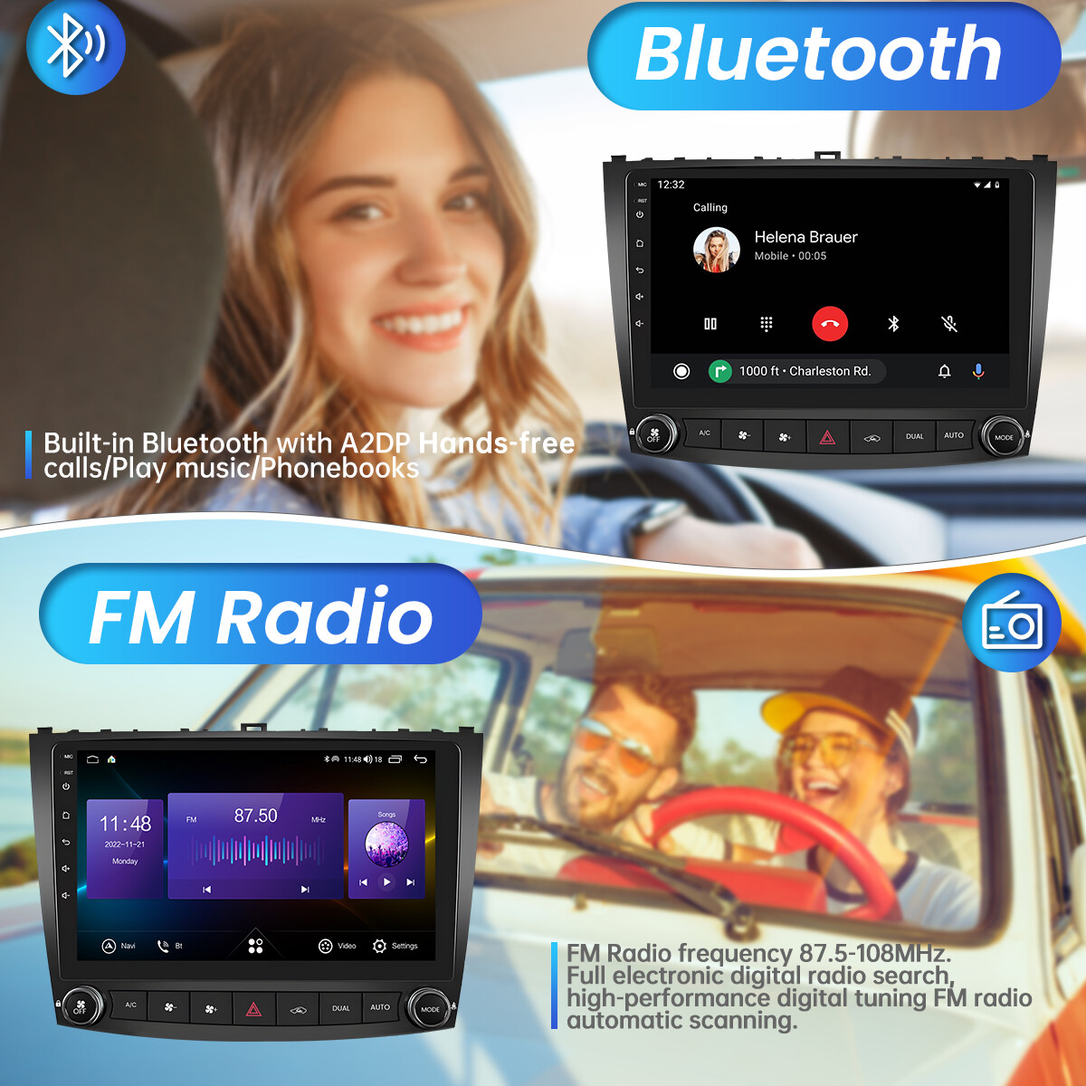 For 2006-2012 Lexus IS250 IS350 Android CarPlay Car Stereo Radio GPS Navi Player