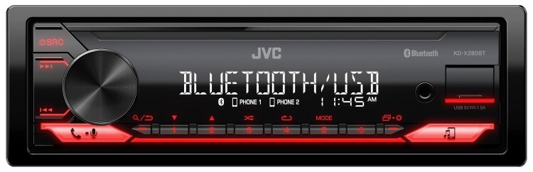 JVC KD-X280BT Bluetooth Car Stereo w/USB AM/FM MP3 High Contrast LCD