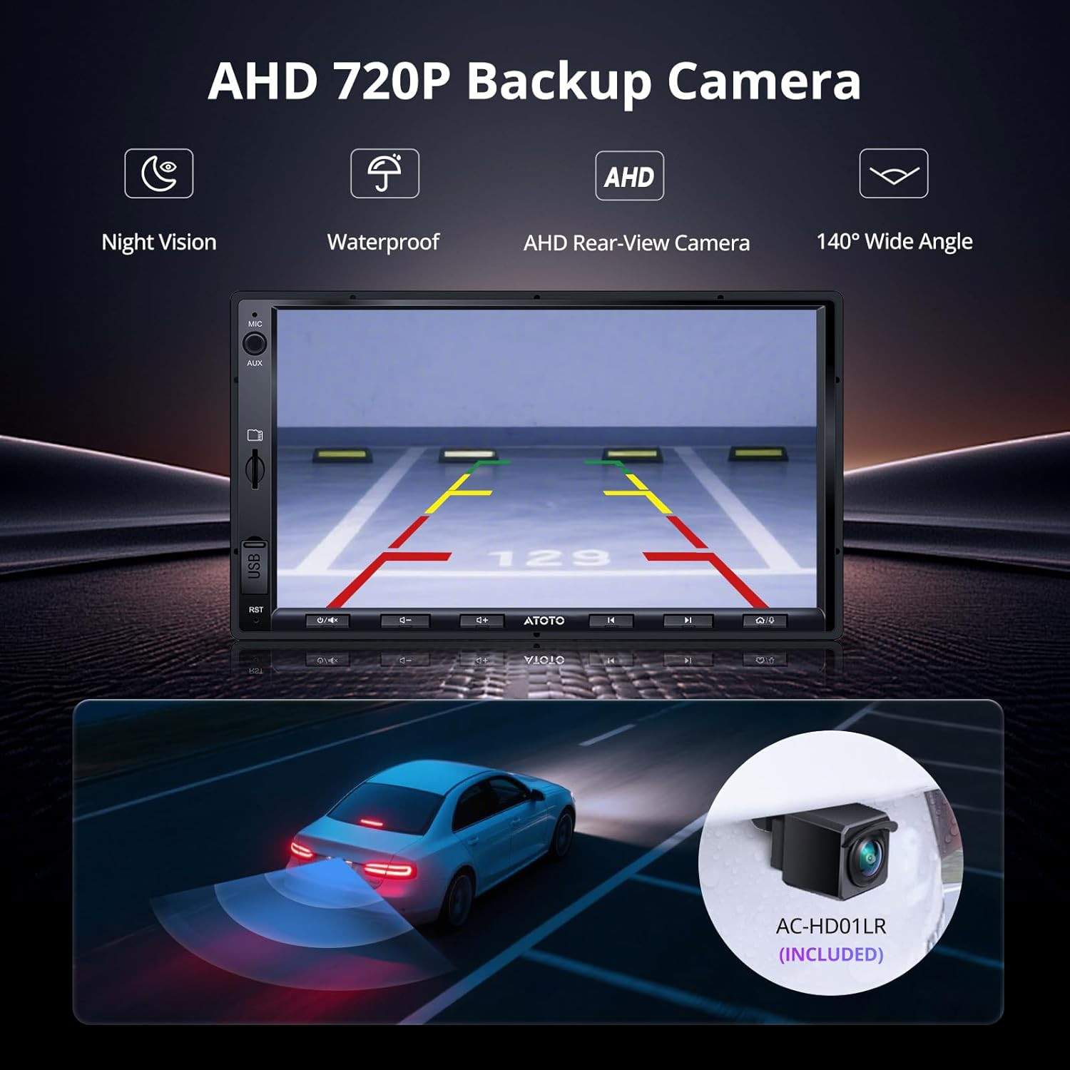 A5L 7 Inch Android Double DIN Car Stereo, Wireless Carplay & Android Auto, Wi-Fi