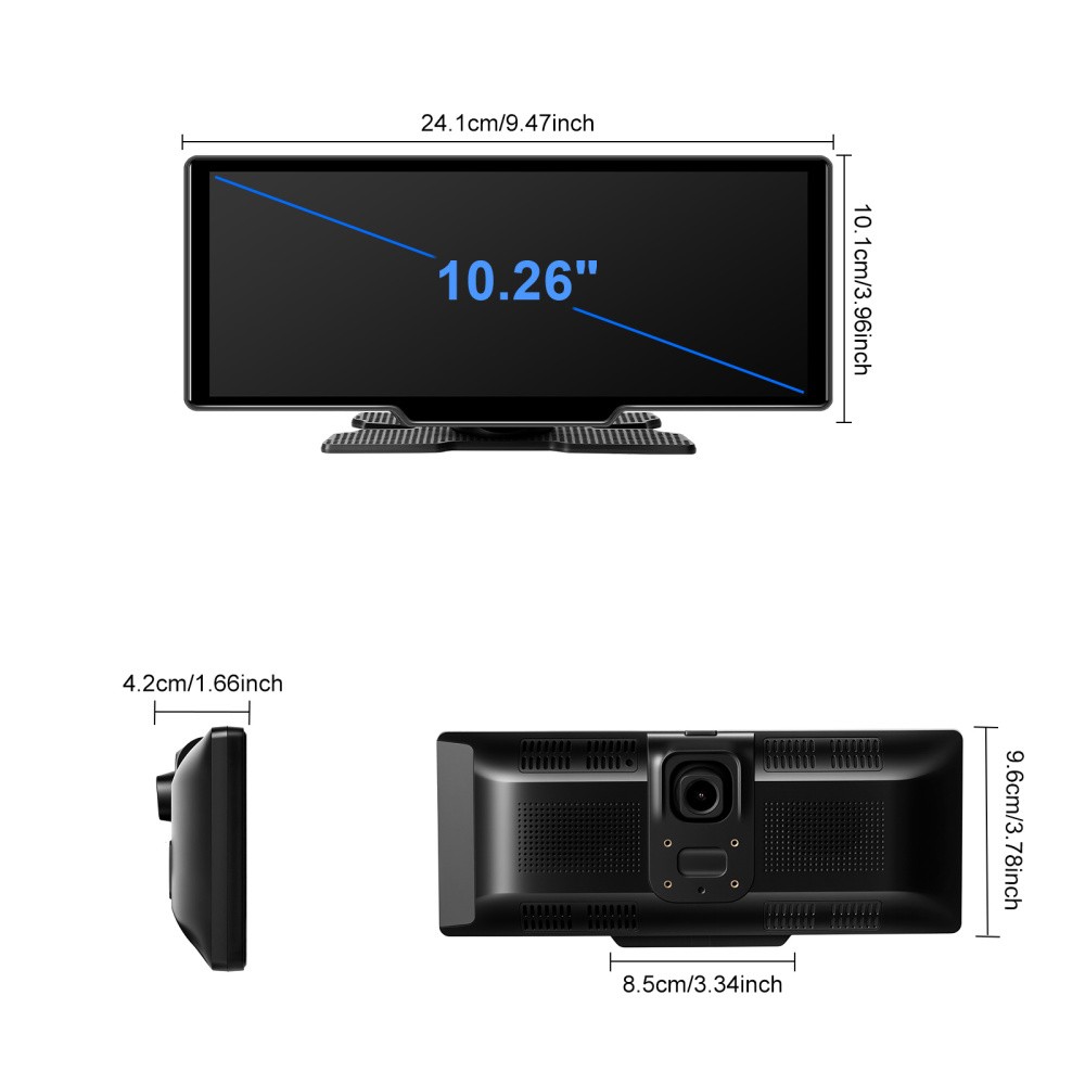 10.26″ Car Multimedia Smart Screen Player T86MP5 Wireless Carplay & Android +CAM