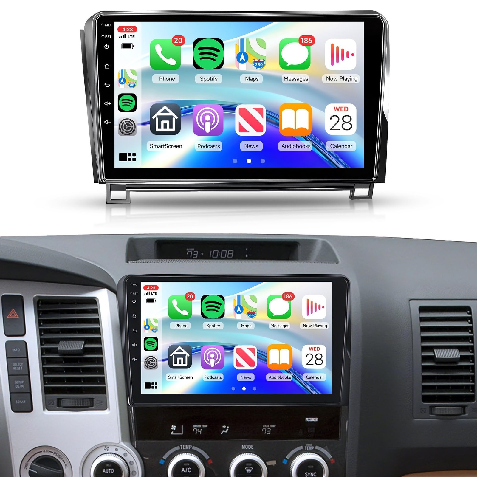 2G+64G Car Stereo Radio for Toyota Tundra 2007-2013 Sequoia 2008-2019, Wirele…
