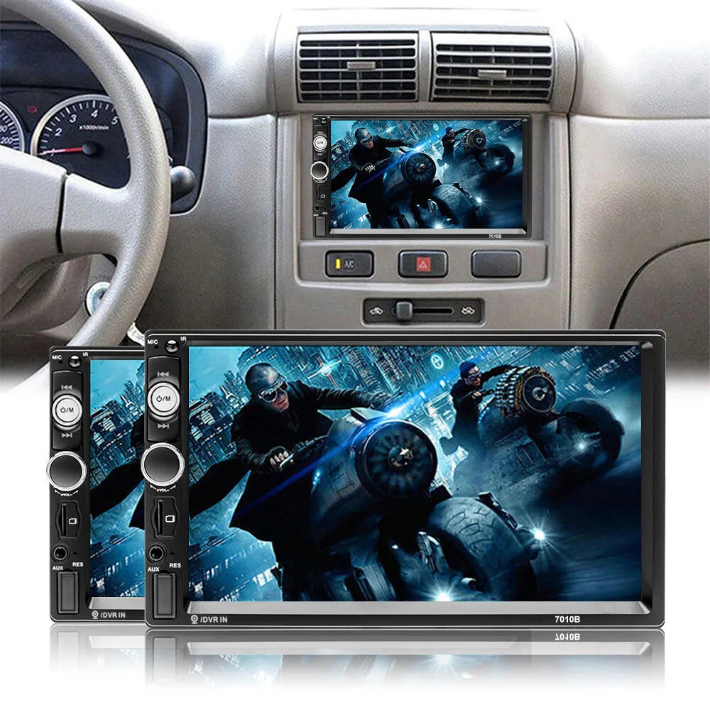 7″ Double 2 DIN Car Stereo Radio MP5 Touch Screen Bluetooth FM + Rear Camera–