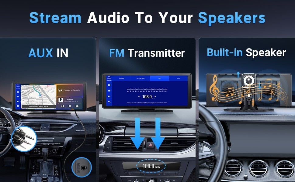 Leadfan Wireless Carplay Car Stereo Radio 2.5K Dash Cam, 9.3″ IPS Touchscreen
