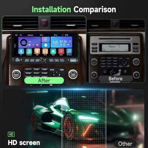 6.86″ Touch Screen Car Stereo with Wireless Carplay & Android