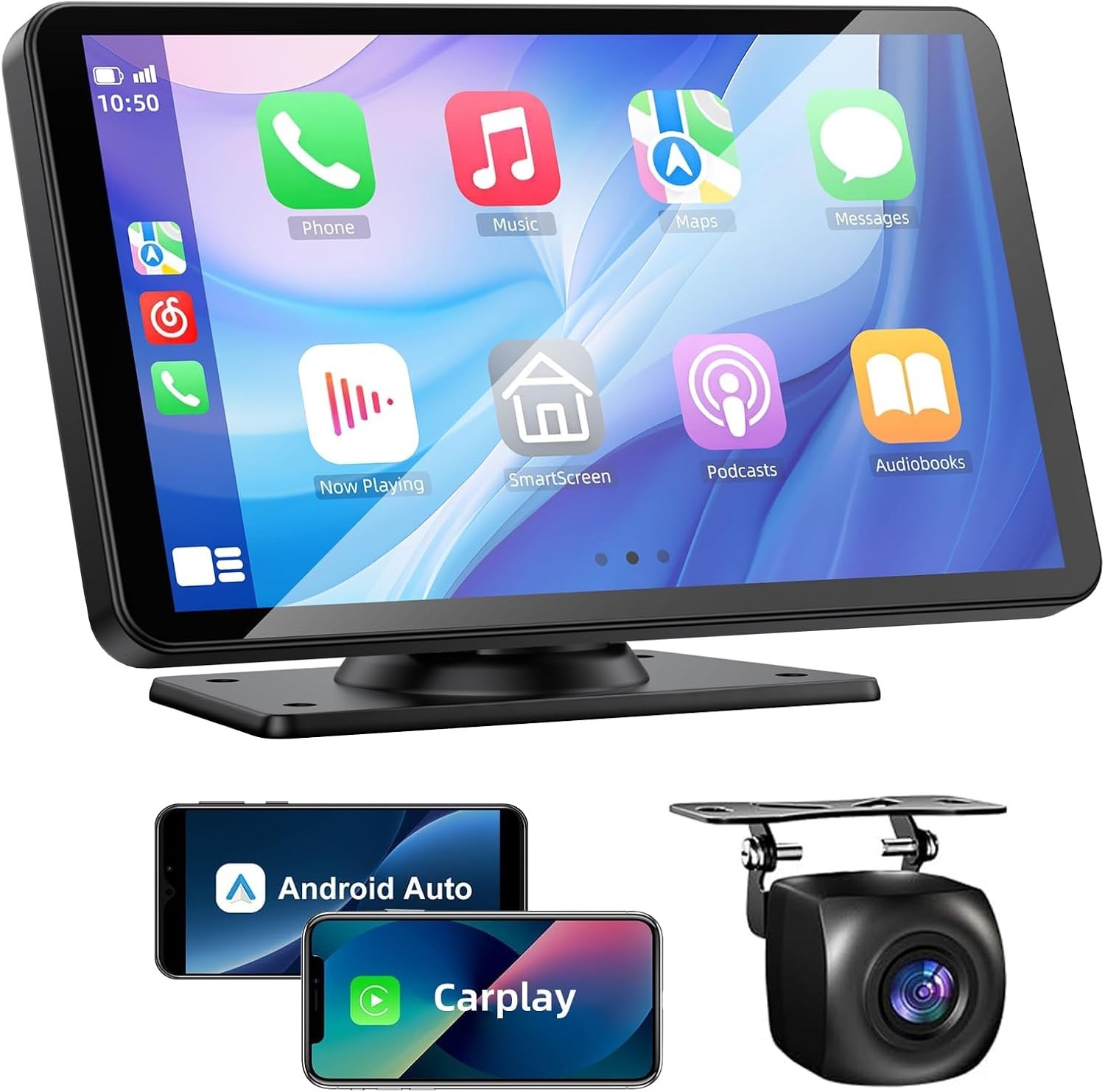 7-Inch HD Wireless Carplay & Android Auto Screen with Backup Camera & Bluetooth