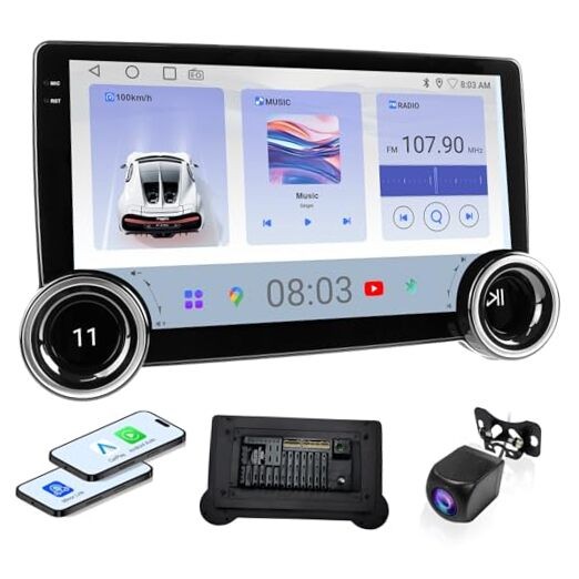10.1″ Wireless CarPlay & Android Auto Car Stereo – 2GB RAM 64GB ROM, 10.1Inch