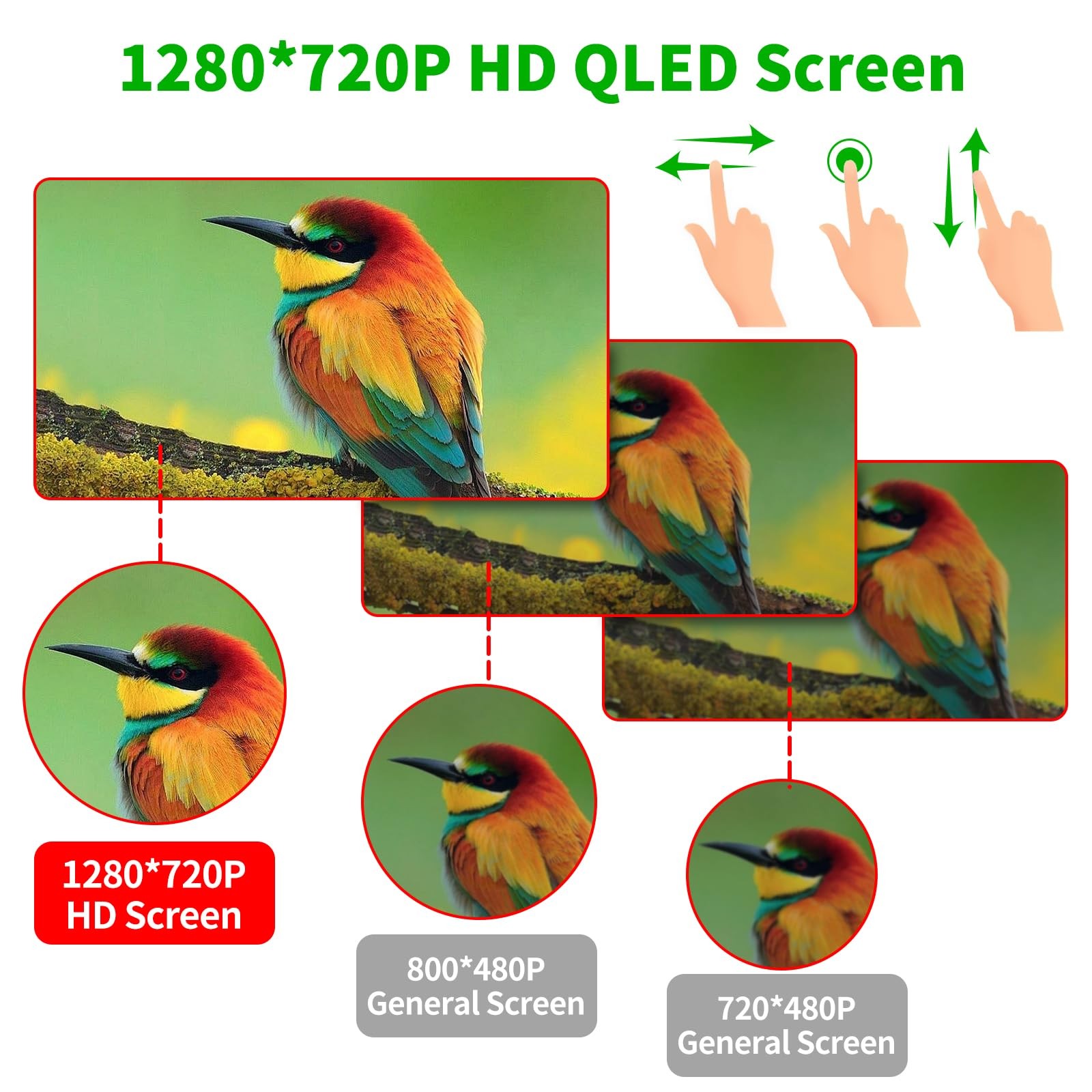 [QLED Screen Upgrade] 7″ Double Din Car Stereo with Dash Cam, Wireless Apple …