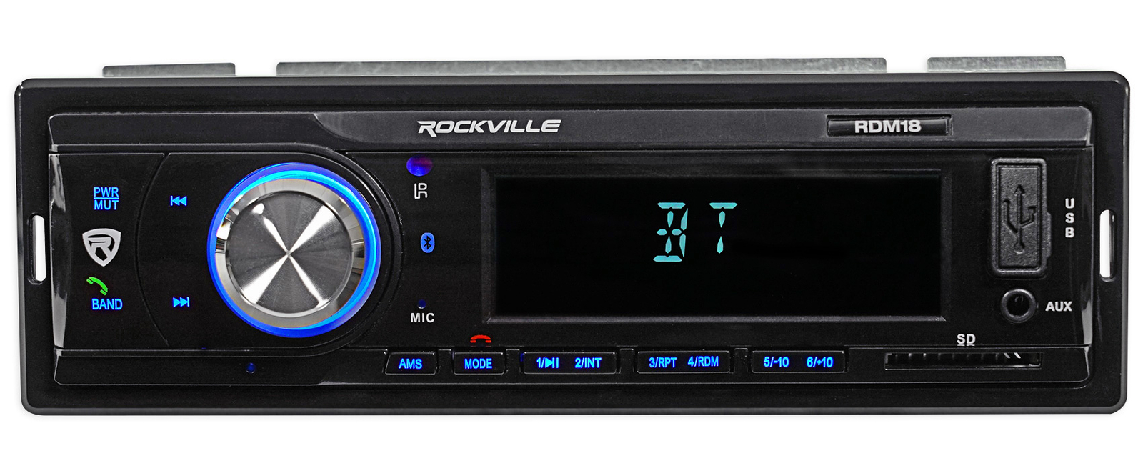 Rockville RDM18 In-Dash Car Digital Media Receiver w/ Bluetooth MP3 USB/SD+Cable