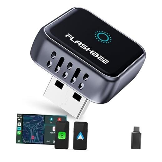 2026 [2-in-1] Latest Wireless CarPlay & Android Auto Adapter, Converts Wired