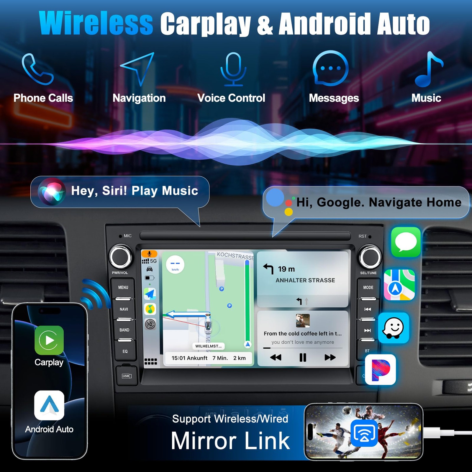 [2GB+64GB] Jimtour Car Stereo Radio Bluetooth for Chevy Silverado 2007-2013