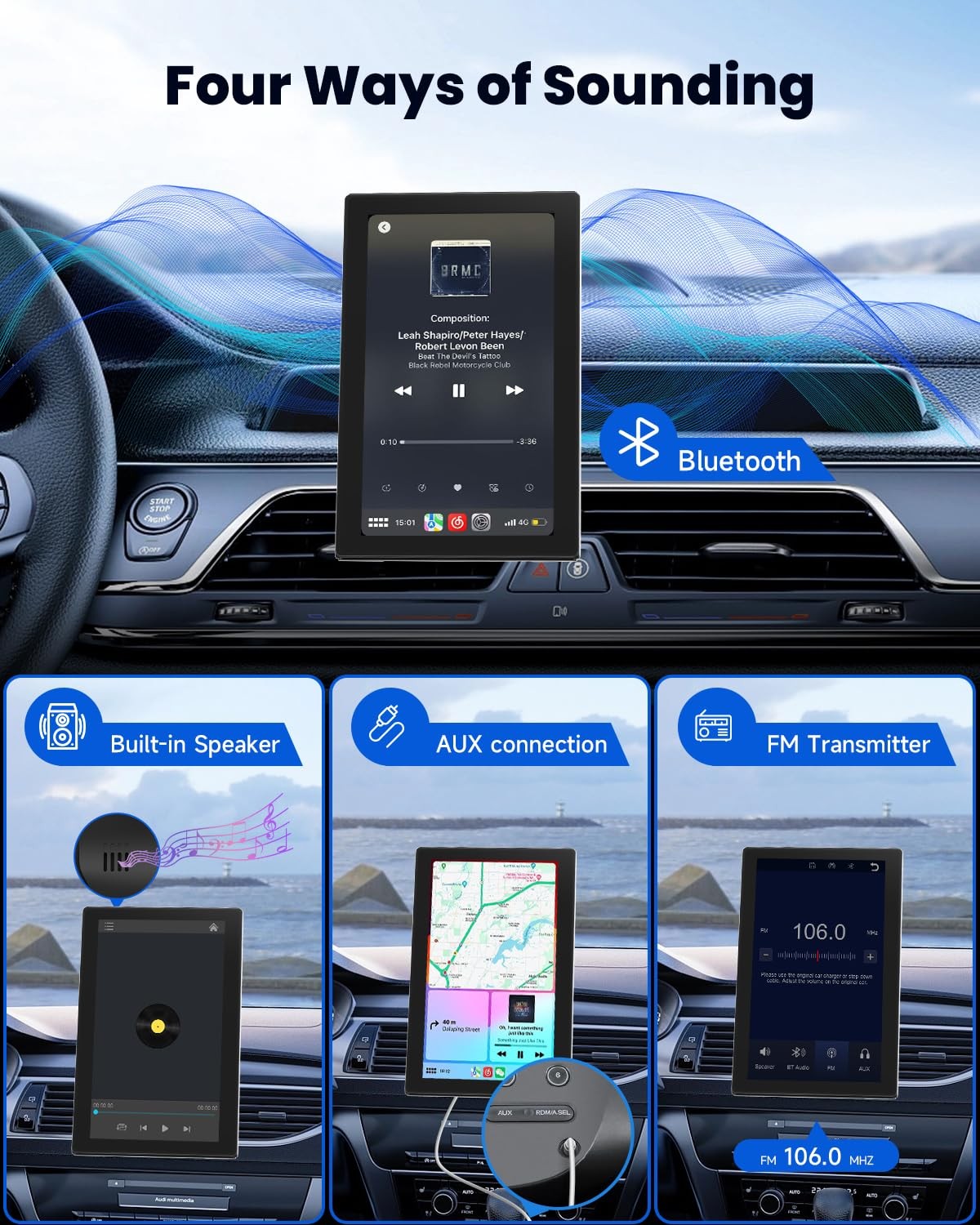 CarPlay Screen with Android Auto, CL798 7” Portable Touchscreen with…