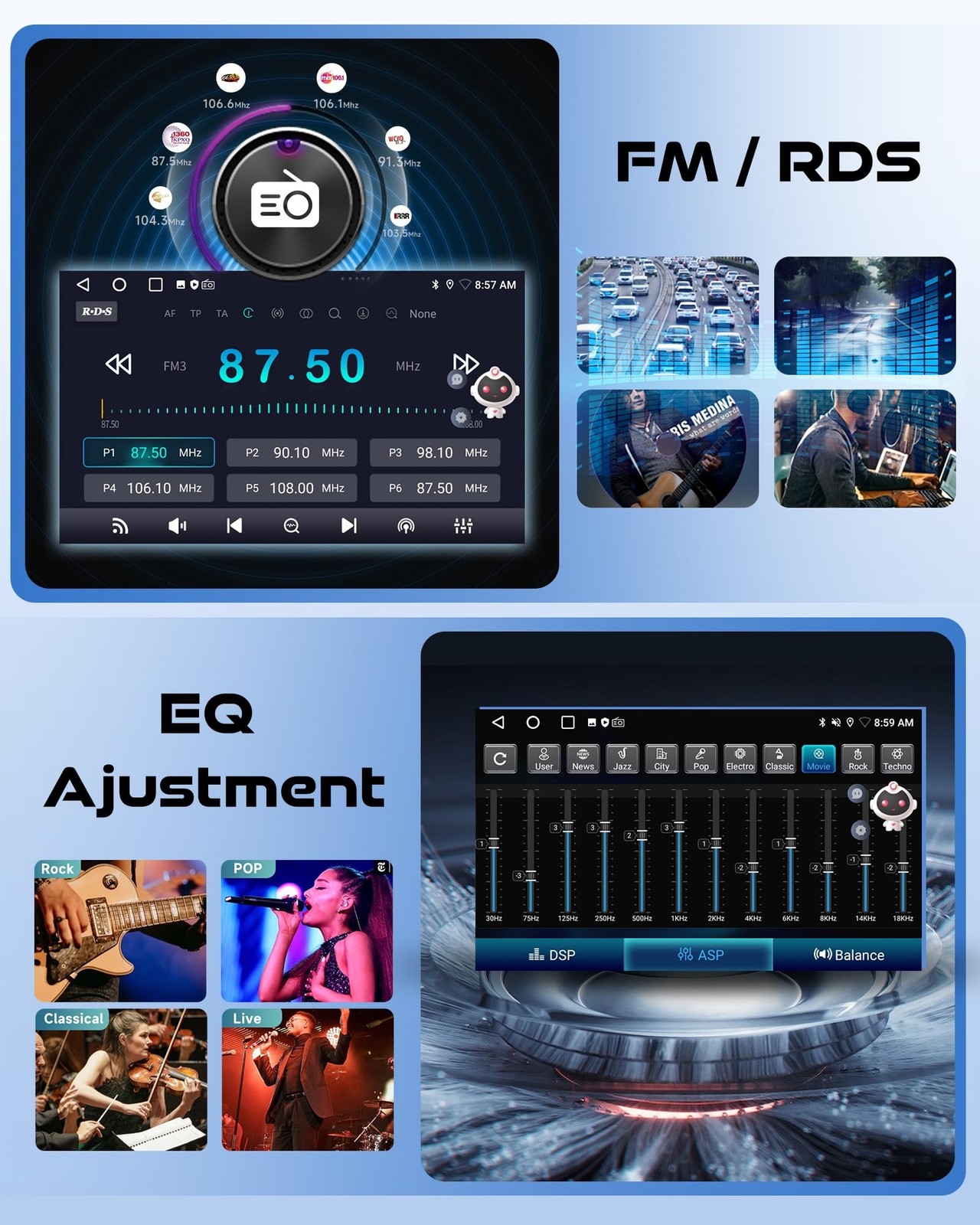 2G+64G Car Stereo Radio for Toyota Tundra 2007-2013 Sequoia 2008-2019, Wirele…