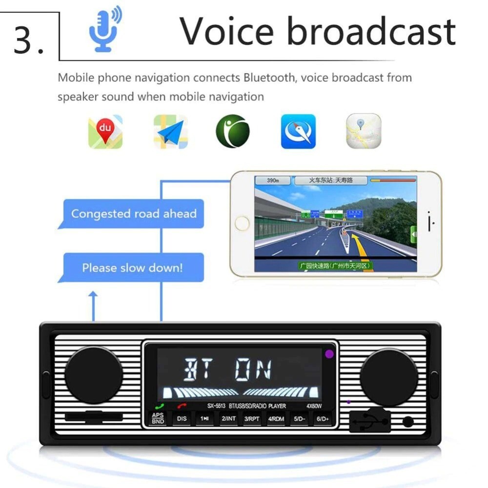 Car MP3 Player Stereo 4-Channel Digital bluetooth USB/SD/FM/WMA/WAV Accessories