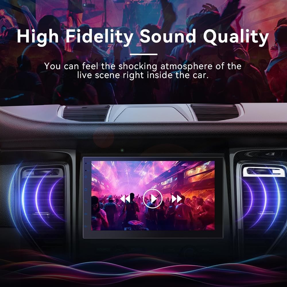 Haudio Double Din Car Stereo Radio with 7 inch HD Touchscreen, Wireless Apple…