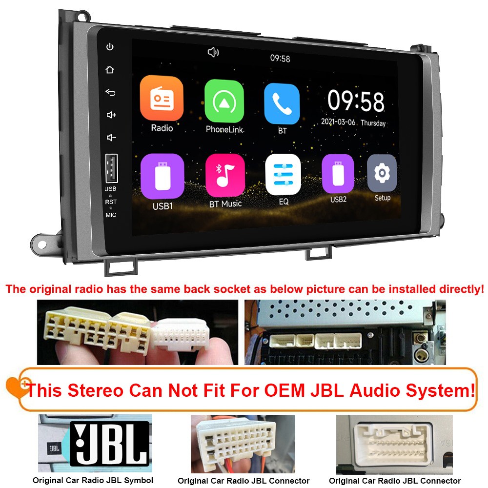 For Toyota Sienna 2011 2012 2013 2014 AM/FM Radio Bluetooth MP5 Player CarPlay