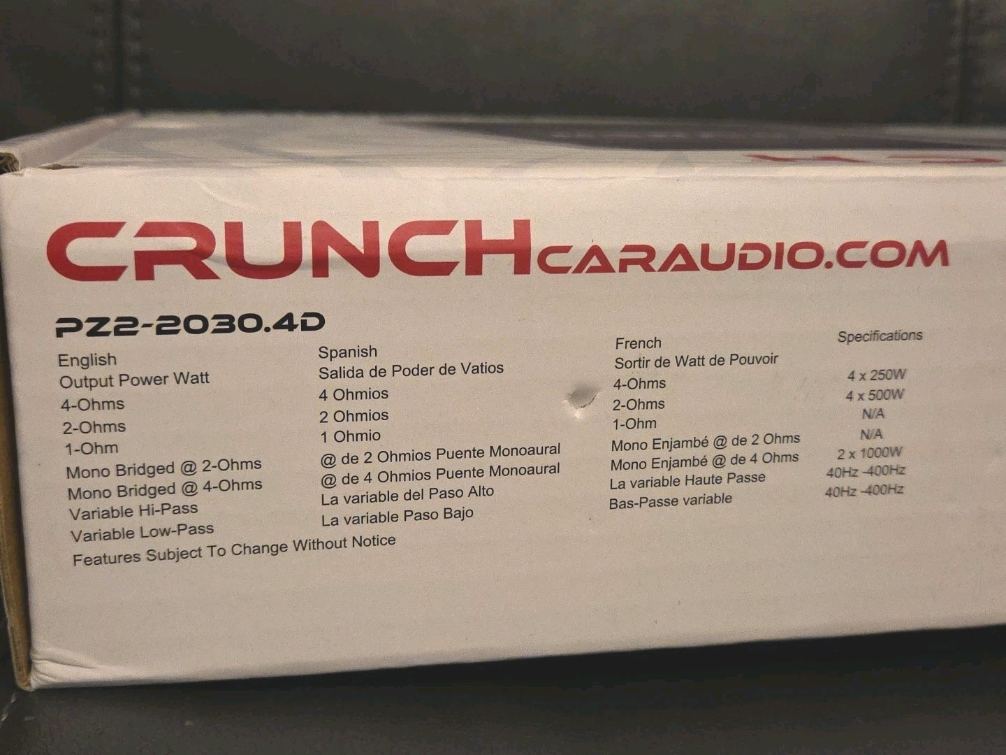 Maxxsonics Crunch PZ2-2030.4D Compact 4 Channel 2000w Class D Car Amplifier NEW