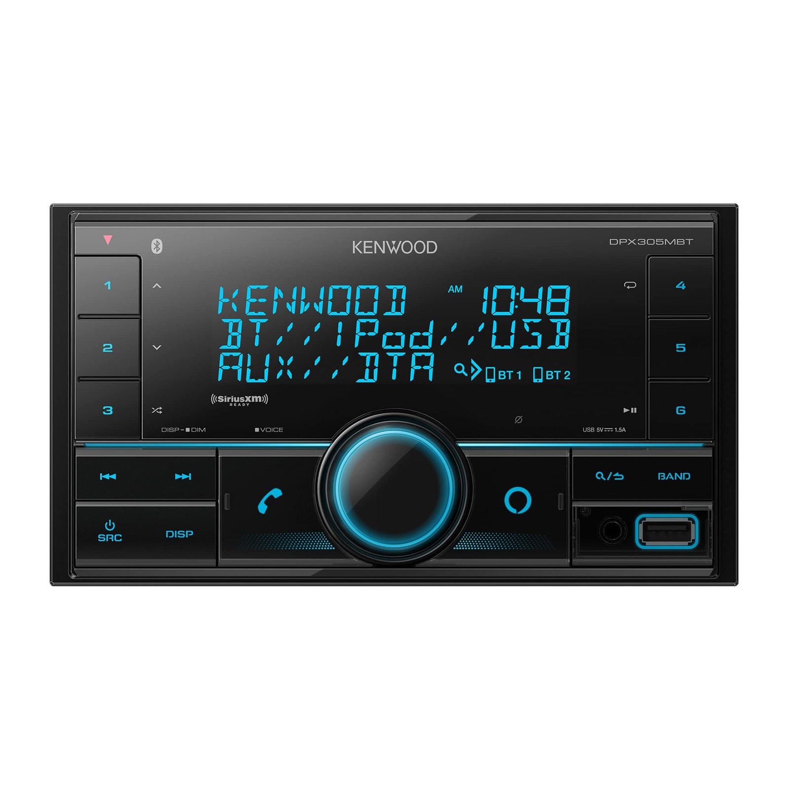 Kenwood DPX305MBT AM FM USB AUX Bluetooth Car Stereo, DDIN, Alexa Built-In