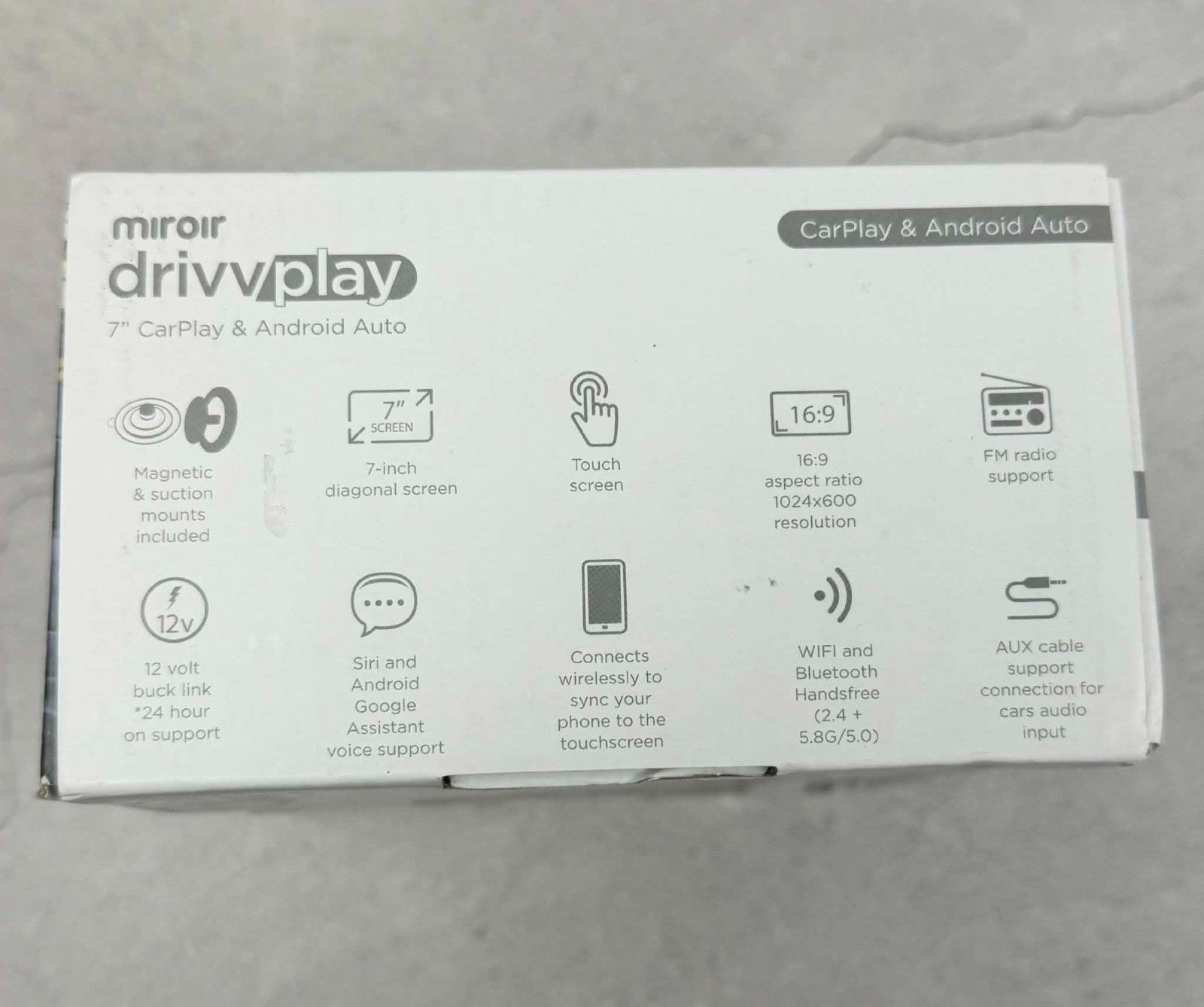 Drivvplay M1003-7 portable Wireless Carplay and Android Auto Display | 7″