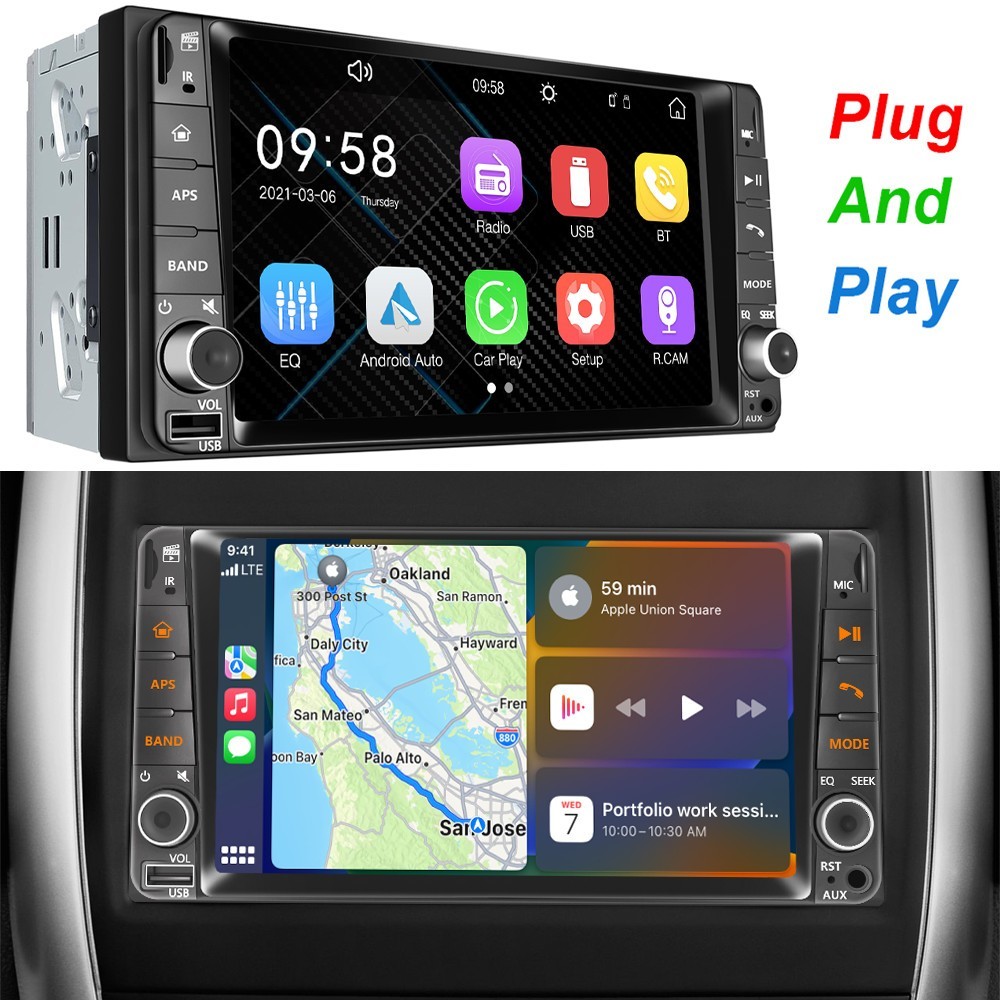Car Stereo Radio AM FM Wireless Carplay GPS For Toyota Tundra Sequoia 2003-2006