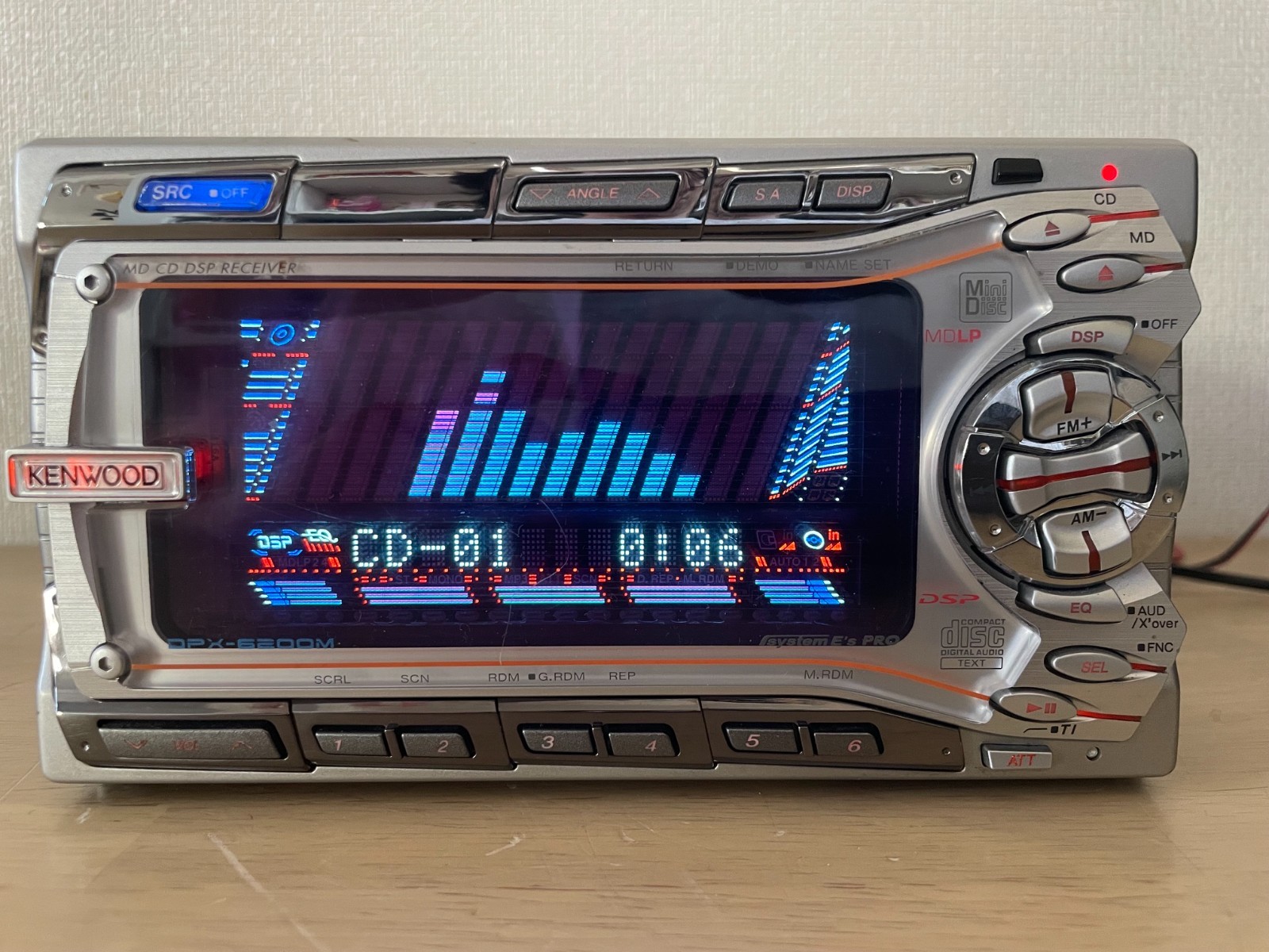 Kenwood DPX-6200M 2DIN Car Audio CD MD Player Added Bluetooth Tested Working