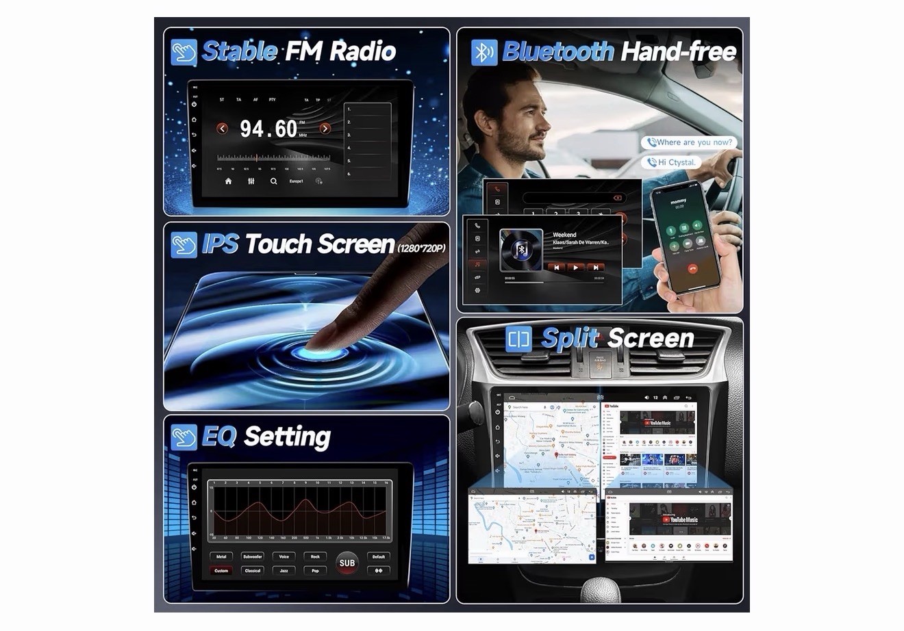 NAIFAY Car MP5 Player for Nissan Sentra 2013-2019 2 DIN GPS WiFi BT Cam