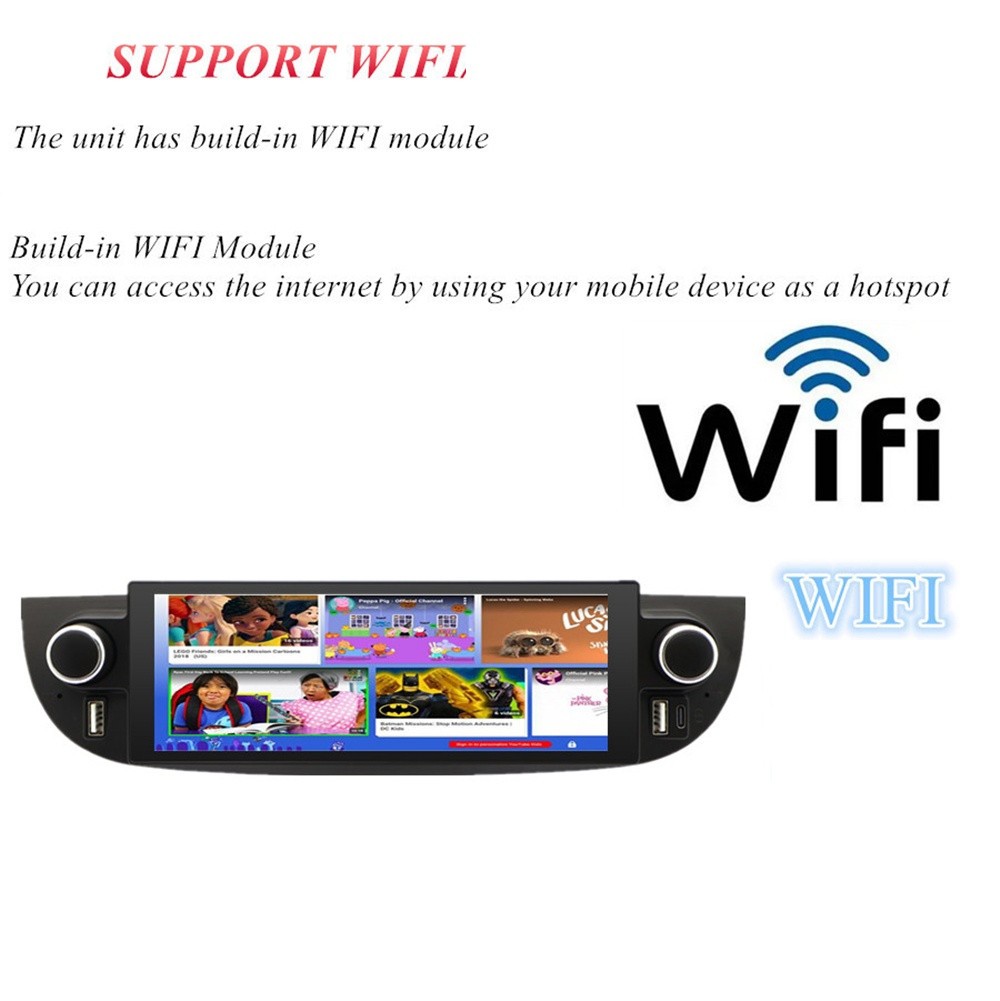 Car Radio Stereo Player GPS Navi Head Unit WIFI SWC Fit For Fiat 500 2007-2018