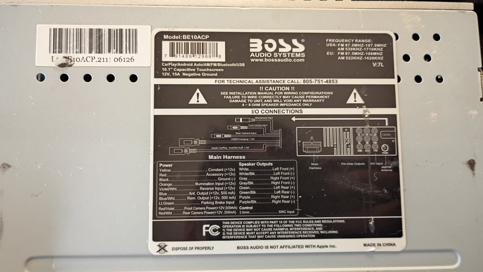 Boss Audio Systems BE10ACP Car Stereo 7-inch Touchscreen