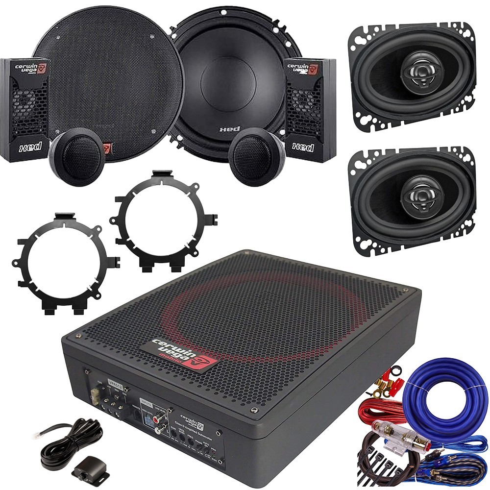 Front/Rear Speakers + 12″ Powered Subwoofer for 1995-06 GM C/K Sierra-Silverado