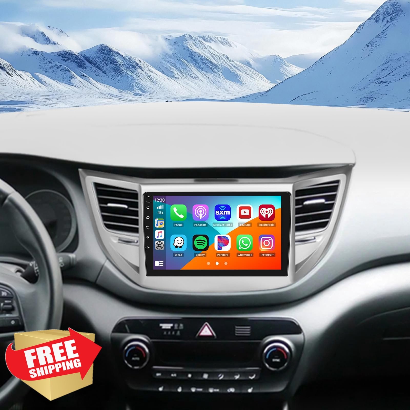 2+64G Android CarPlay Radio for 2015-2018 Hyundai Tucson 9” Screen