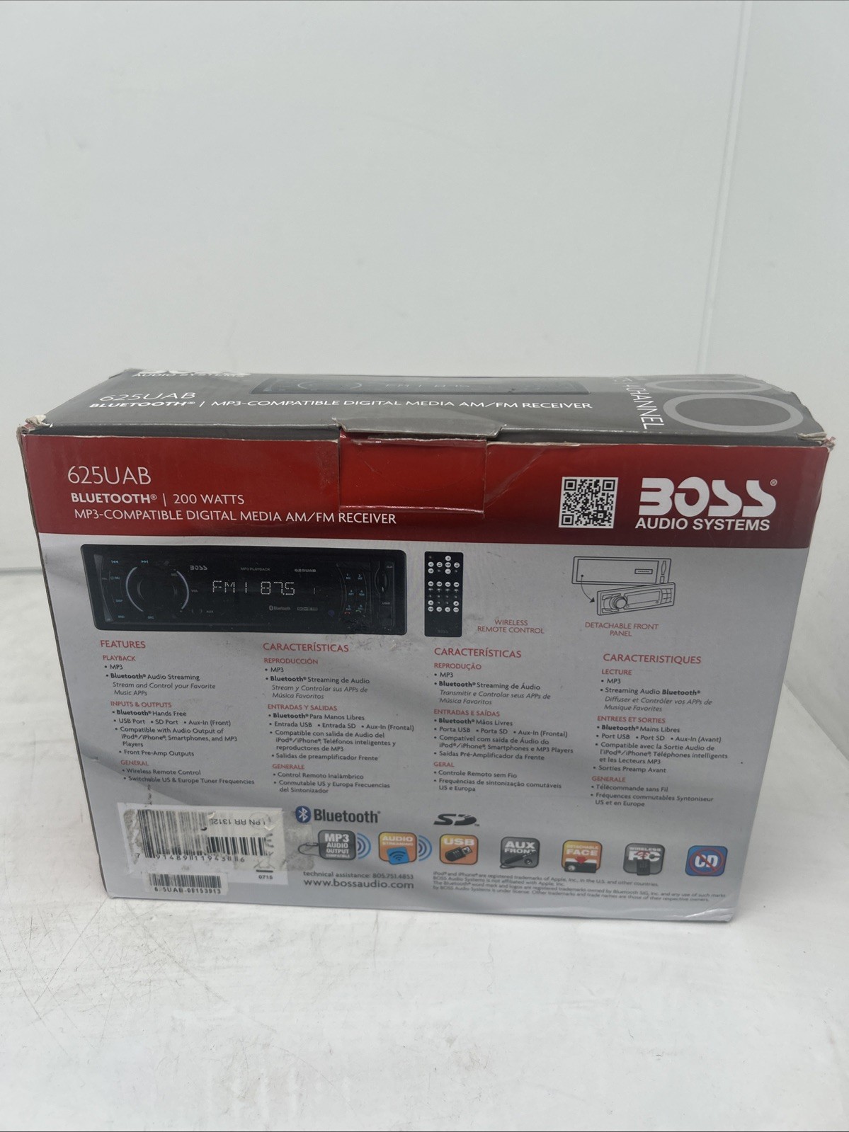 625UAB Single DIN Car Stereo with Bluetooth – No CD DVD Player, AM/FM Radio Rece