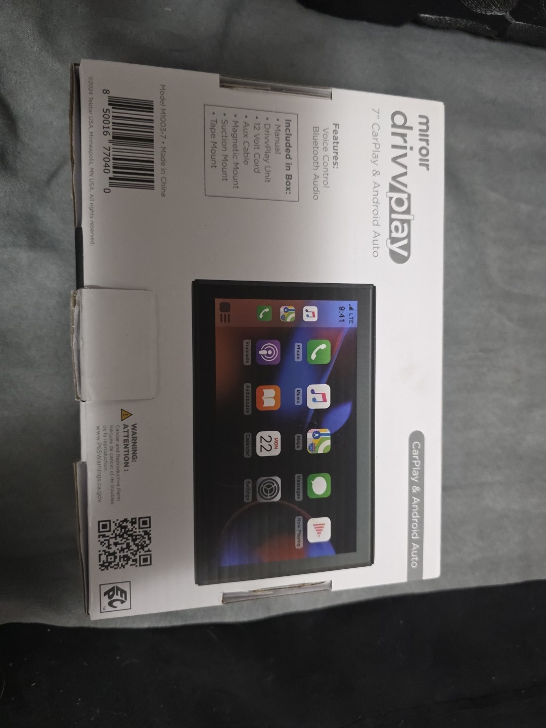Miroir Drivvplay, Wireless Car Play and Android Auto Display, 7″ Touch Screen