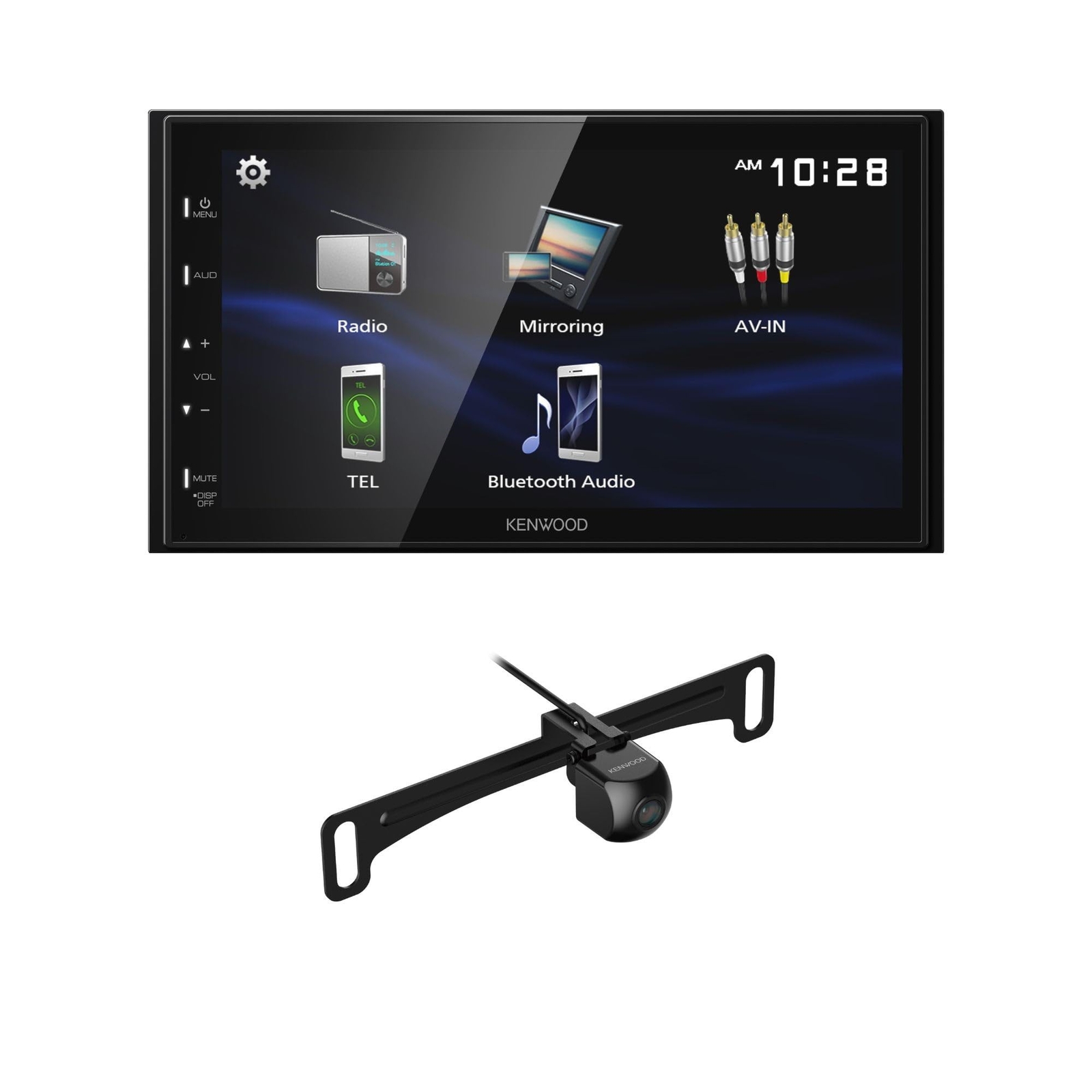 Kenwood DMX129BT 6.8″ FM FM BT CarPlay Car Stereo + CMOS-240U Backup Camera