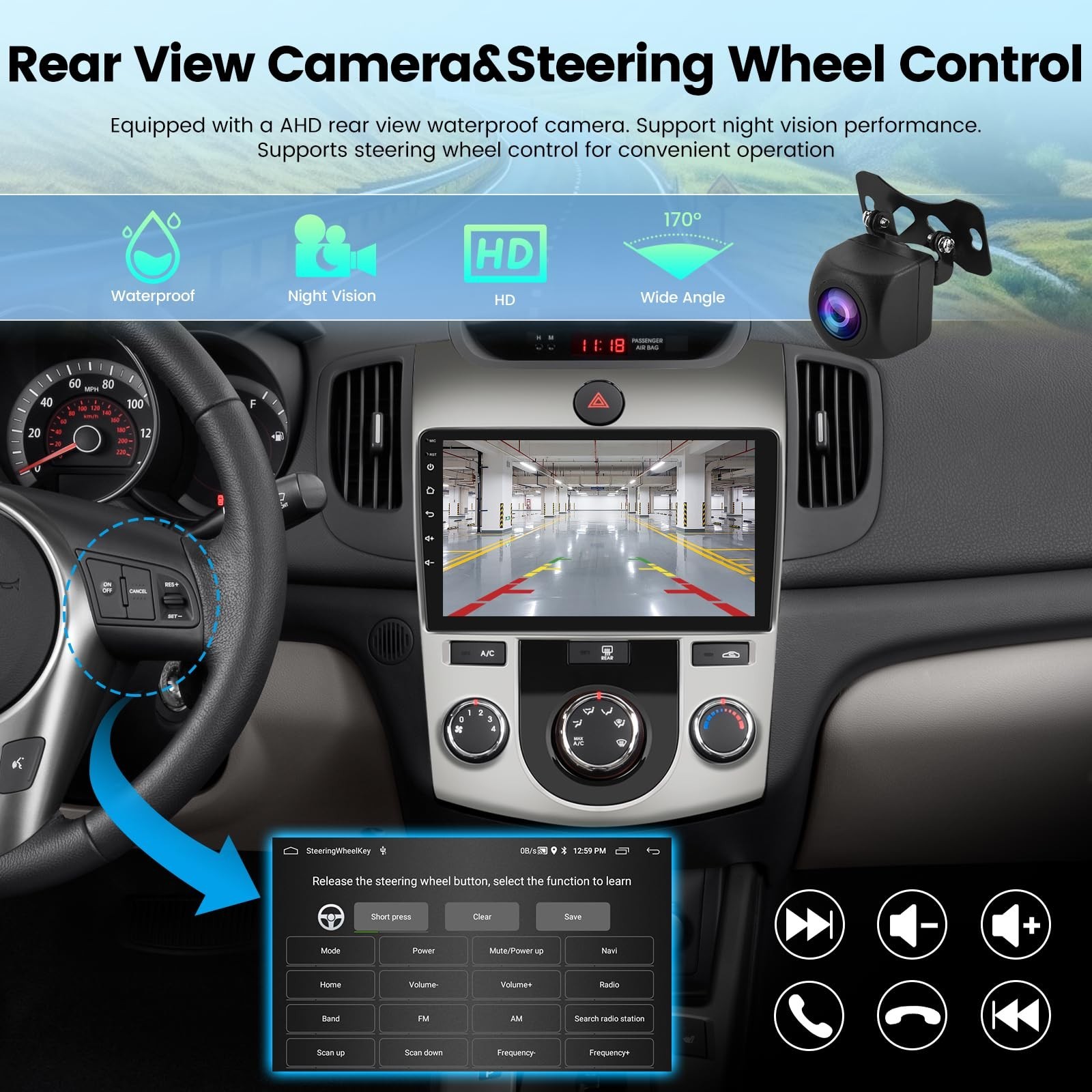 [2+64G] for KIA Forte 2009-2017 (Manual A/C) Android Radio, 9 inch Touchscree…