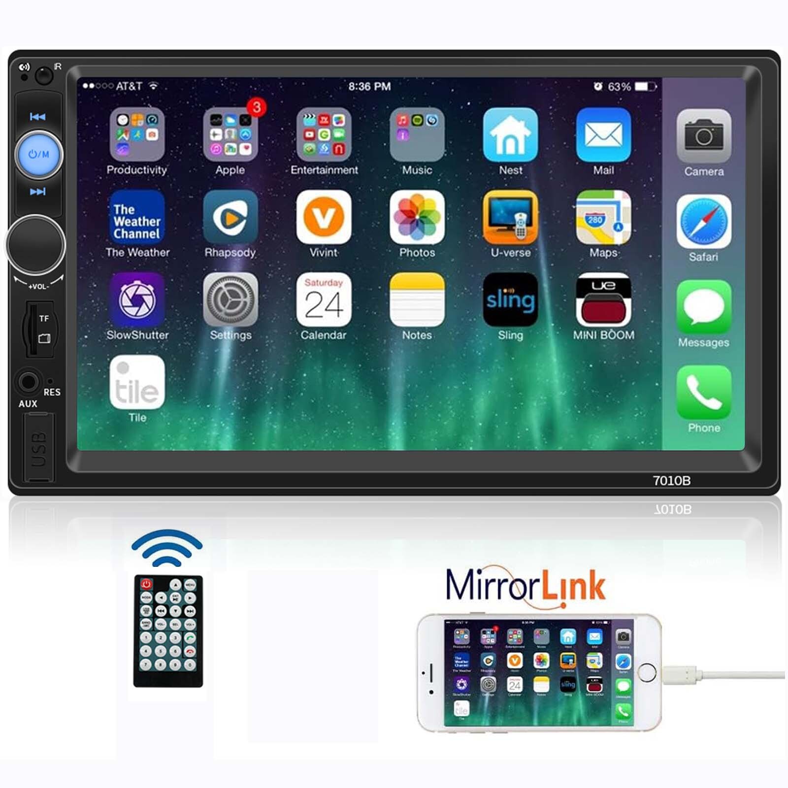Double 2 Din 7″ HD Car Stereo Radio Touch Screen Bluetooth Multimedia Player MP5