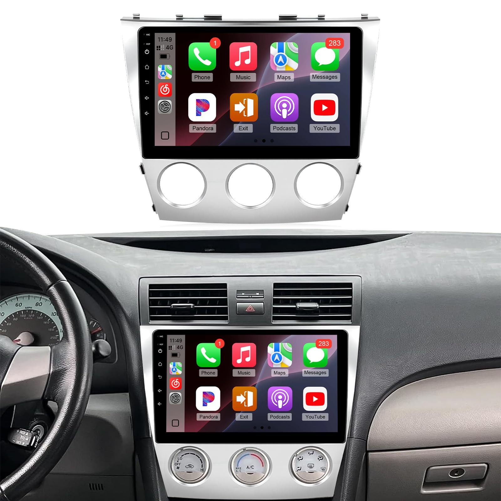 9″ Touchscreen Wireless Carplay Stereo for 2007-2011 Toyota Camry