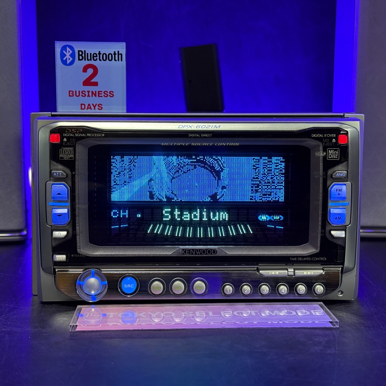Kenwood DPX-6021M 2DIN Car Audio CD MD Player Added Bluetooth Dolphin Display