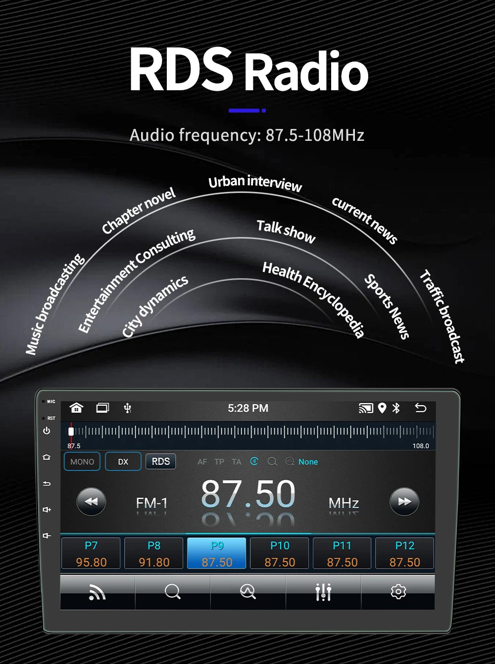 Universal Car media player with apple carplay and android auto BQCC 2 Din, 7IN
