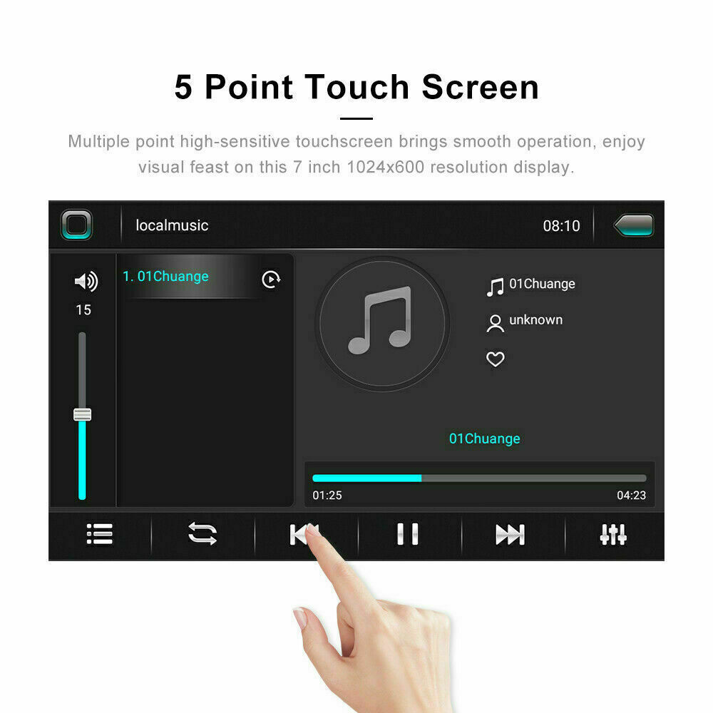 Android 15 Car Stereo GPS Navi MP5 Player 7″ Double 2Din WiFi BT Radio Carplay