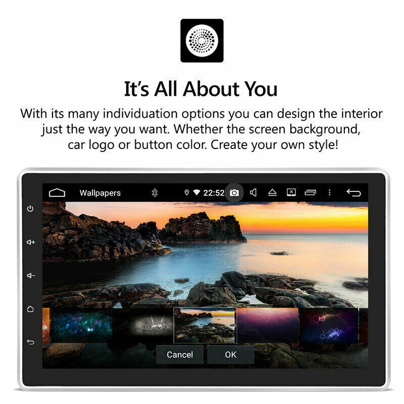 10.1” Android 15.0 Touch Screen Double 2DIN Rotatable Car Stereo Radio GPS Wifi